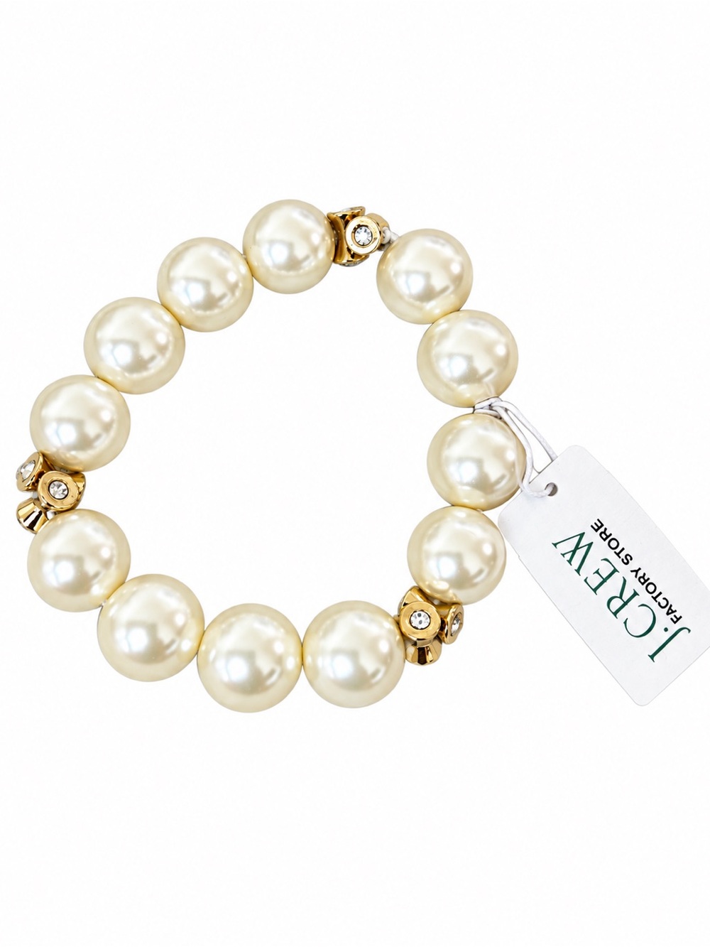 J. Crew Gold-Accent Cream Pearl Stretch Bracelet